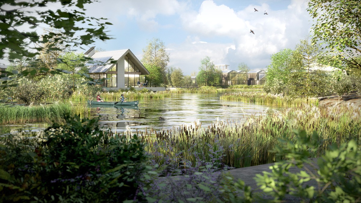 ReGen Villages artist impression showing an integrated regenerative community